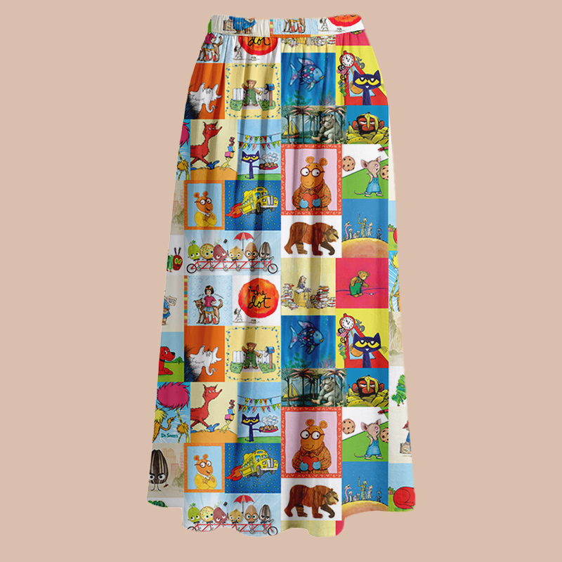 I Still Read Children's Books Teacher Printed Midi Skirt