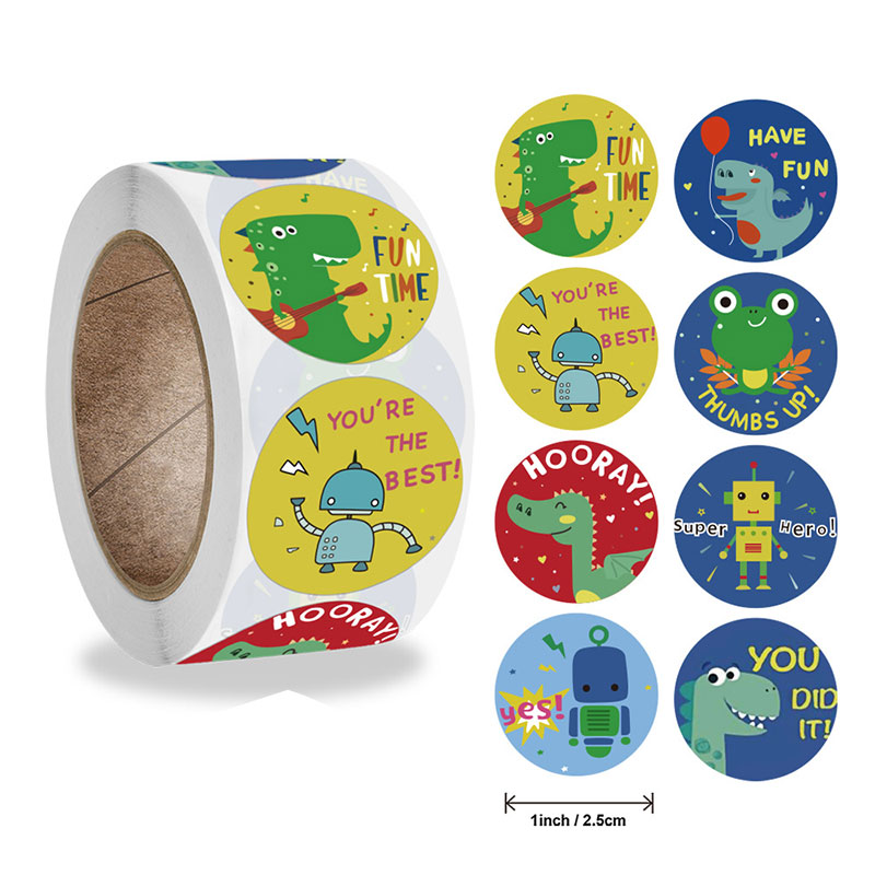 Funny Dinosaurs And Robots Teacher Stickers