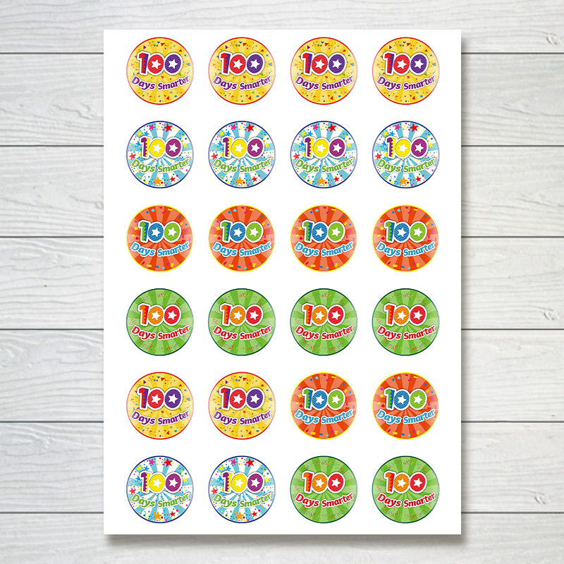 120 PCS 100 Smarter Teacher Stickers(Includes 5 Sheets)