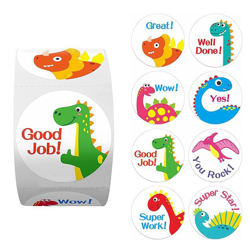 Cute Dinosaur Good Job Teacher Stickers